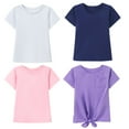 thumbnail image 3 of HILEELANG Cotton Comfortable Breathable Short Sleeve T-Shirts with Bowknot, 4 Pack (Size 13), 3 of 5