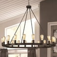 thumbnail image 1 of Vanity Art 20 Lights Wagon Wheel Chandelier Lighting | Modern Hanging Light Farmhouse Candle Style Ceiling Light Fixtures for Living Room Dining Room MLT6220LT-ORB-BD, 1 of 7