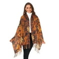 thumbnail image 3 of FORMRS Womens Scarf Winter Soft Long Big Warm Shawls Wrap Tassel Scarves, Fall Pattern, 3 of 9