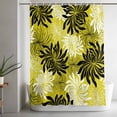 thumbnail image 4 of Yellow Black Floral Shower Curtain, Vintage Yellow White Black Flower Waterproof Shower Curtain Set with 12 Hooks Lightweight Bath Curtains Fabric Bathroom Decor 36x72 Inches, 4 of 9