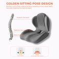 thumbnail image 6 of Ergonomic Seat Cushion with Full Back & Lumbar Support - Memory Foam Cushion for Office, Car, Gaming & Wheelchair, Gray, 6 of 8