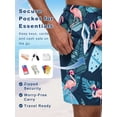 thumbnail image 4 of DAKIMOE Mens Swim Trunks 2 in 1 Swim Shorts with Compression Liner Quick Dry Swimsuits Bathing Suits Stretch Swimming Board Shorts Hawaiian Beach Swimwear with Zipper Pockets, 4 of 9