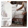 thumbnail image 2 of Juego De Sábanas Queen Size Algodón Mercerizado Premium 450 Hilos Esquimal, Certificación Oeko-tex, Blanco, 2 of 7