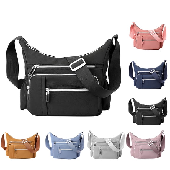 Stylago Small Messenger Bags Side Pockets Crossbody Purses Students Travel Shopping Zipper Shoulder Bag Handbags Black
