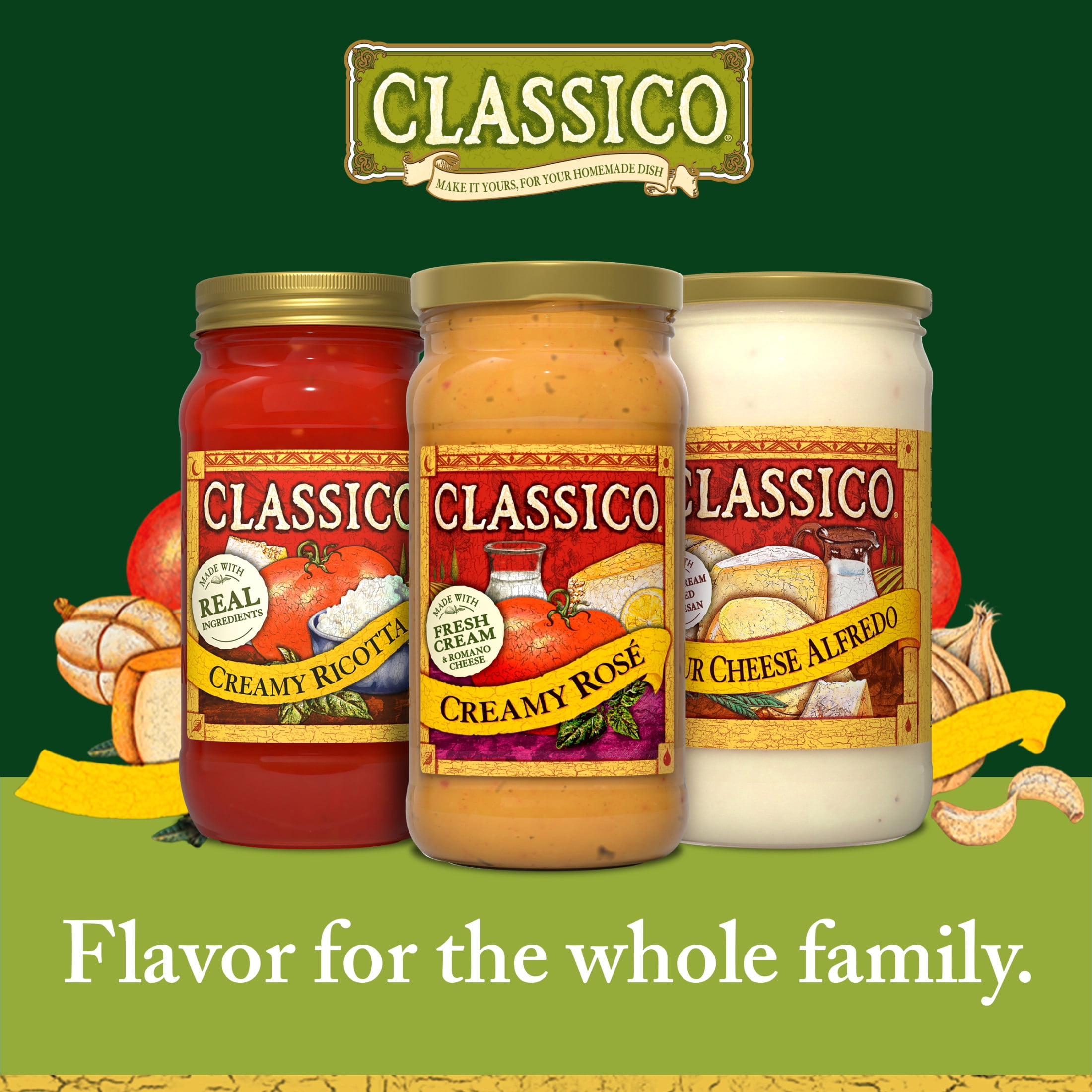 (12 pack) Classico Creamy Rosé Pasta Sauce, 15 oz Jar