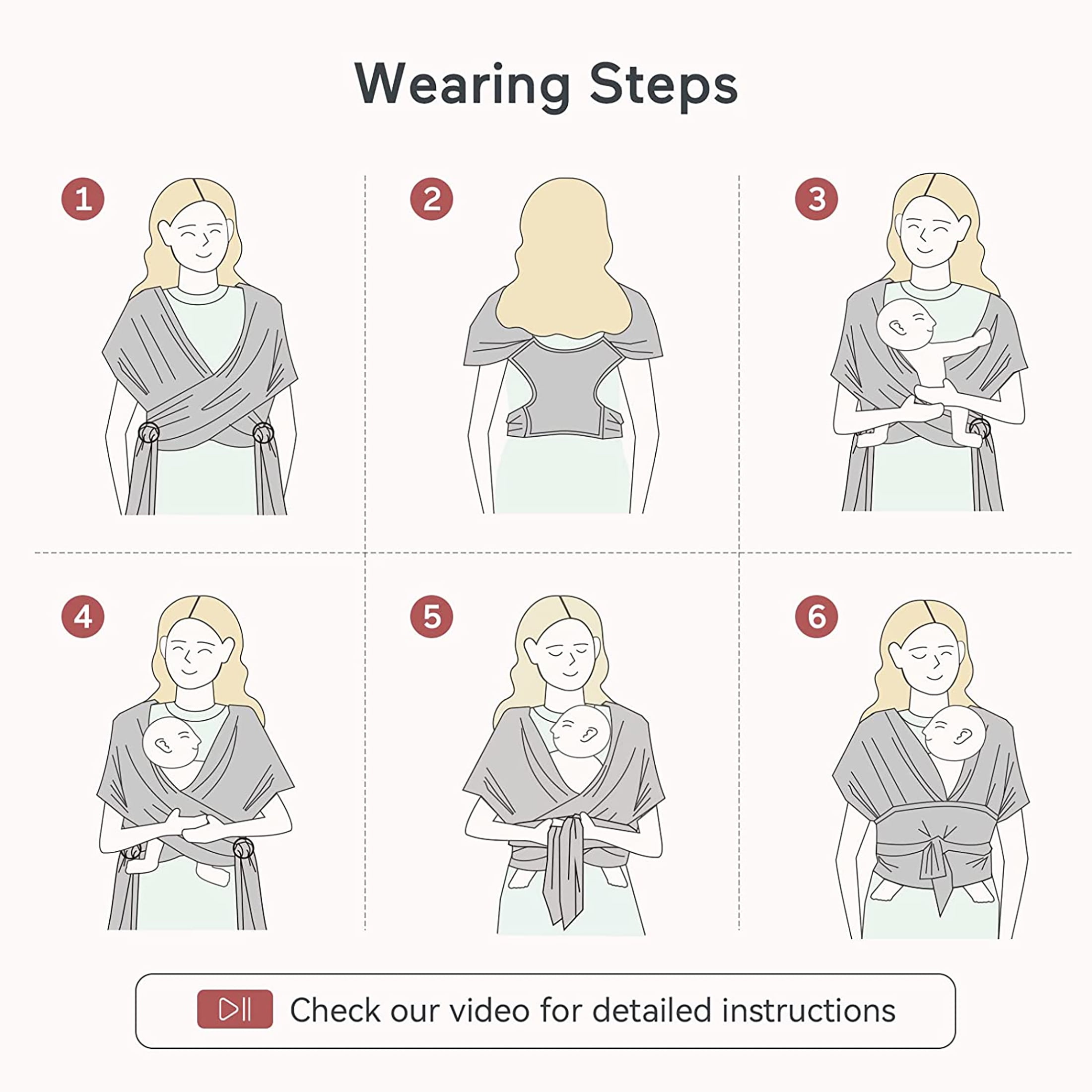Momcozy Baby Wrap Carrier, Easy to Wear Infant Carrier Slings, Lightweight Adjustable Hands Free Baby Sling, for Newborn to Toddler 8-35 lbs