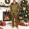 thumbnail image 7 of RGGEEUN Family Christmas Pajamas Matching Sets Lapel Long Sleeve Tops Satin Pants Xmas Holiday Sleepwear Pjs Set Party Night, 7 of 7