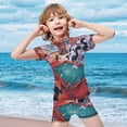 thumbnail image 4 of Looney Tunes Cartoons Boys Two Piece Rash Guard Swimsuits Kids Short Sleeve Swimwear Sets Bathing Suit, 4 of 7