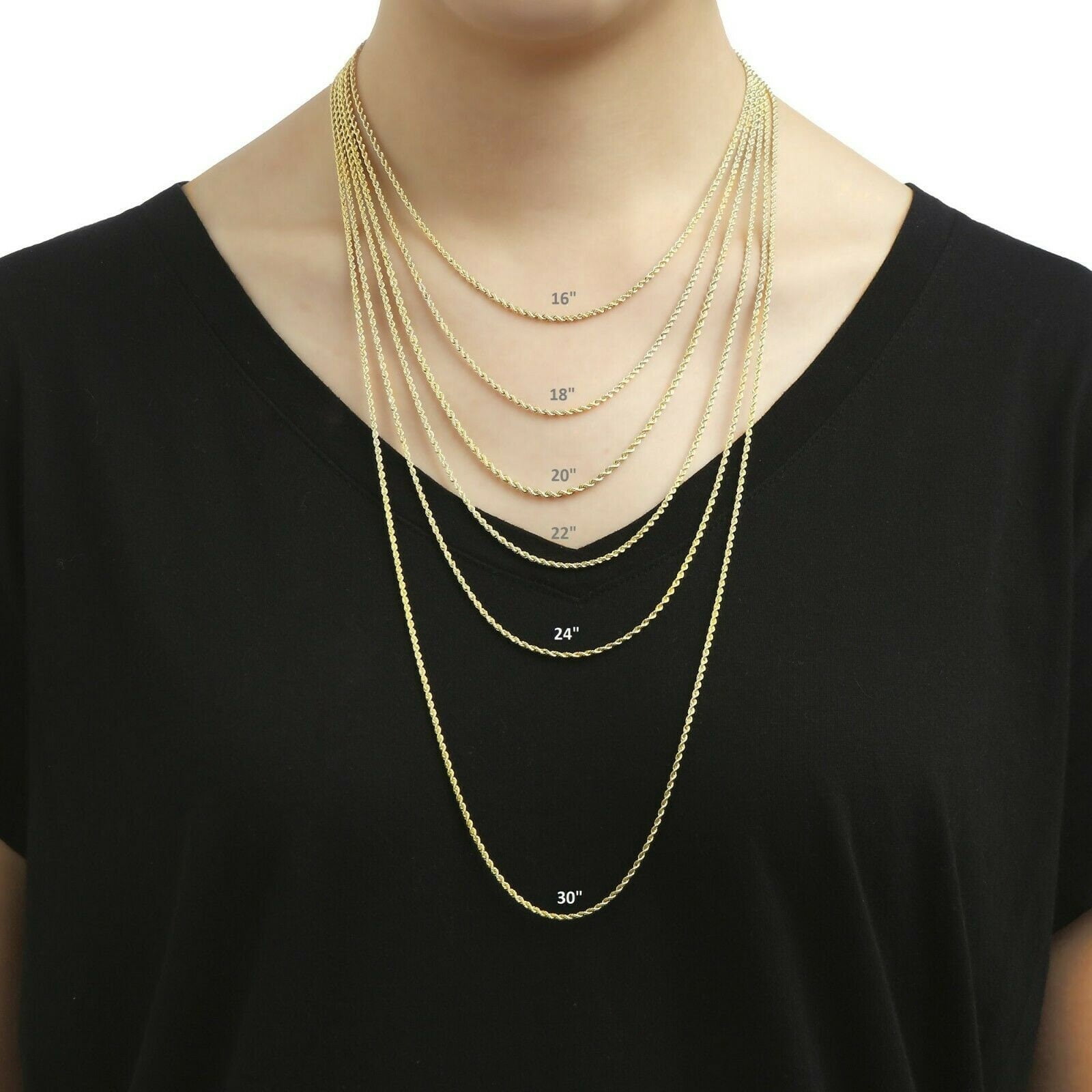 RM Rope Chain Necklace10K, Yellow Gold, Velvet Gift Pouch, 20"