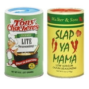 Cajun Creole Low Salt No MSG Seasoning Bundle - 1 each of Tony Chacheres Creole Lite Seasoning 8 Ounce and Slap Ya Mama Low Sodium Cajun Seasoning 6 Ounce