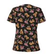 thumbnail image 4 of Naloa Rose Flower Bear Print T-Shirts Short Sleeve V Neck Tees for Women Fashion Tops Trendy Lightweight Soft Casual Summer Outfits Clothes, 4 of 5