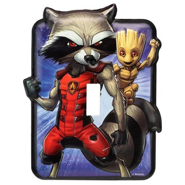 Marvel 90169404-S Groot & Rocket Tin Switch Plate - Walmart.com