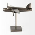 thumbnail image 3 of Gray Metal Bomber Plane Sculpture, 3 of 5