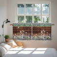 thumbnail image 3 of Spring Botanical Tier Curtains 24 Inch Length, Farmhouse Black Plaid Brown Wooden Grain Cafe Short Curtains for Bathroom Over Sink, Small Kitchen Curtain Light Filtering Drapes 2 Panels 27.5"Wx24"L, 3 of 8