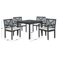 thumbnail image 4 of Safavieh Del Mar Outdoor Contemporary 5 Piece Dining Set with Cushion, 4 of 6