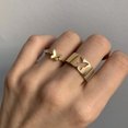 thumbnail image 1 of Naierhg 2Pcs/Set Butterfly Opening Alloy Wide Thin Hollow Couple Rings Finger Rings for Anniversary, 1 of 8