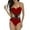Red, variant on Women One-Piece Swimwear Sexy Heart-Shaped Cross Cut Out Swimsuit