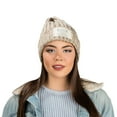 thumbnail image 5 of Women's Pompom Rock Knit Autumn Winter Beanie [One Size Fits Most], 5 of 9