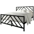 thumbnail image 5 of Castle Place Modern Geometric Slat Full Size Metal Platform Bed, Black, 5 of 7