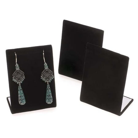 - Black Velvet Leaning Earring Stands / Craft Jewelry Displays 3.5 Inches Tall (3 Pieces)
