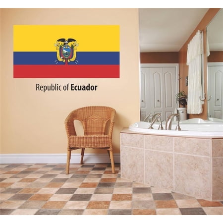 Custom Wall Decal Vinyl Sticker Republic Of Ecuador Flag 12 X24