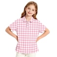 thumbnail image 3 of Girls Plaid Polo Shirts Short Sleeve Collared Shirt Kids School Uniform Shirt (3-13Y), 3 of 7