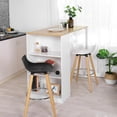 thumbnail image 4 of Homylin Table de bar blanche avec 3 étagères de rangement, 119,4 cm, 4 of 7