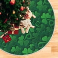 thumbnail image 5 of FMSHPON Clover Leaves Shamrock Xmas Christmas Tree Skirt Stand Mat for Holiday Party Decoration Indoor Outdoor 36 inches, 5 of 6