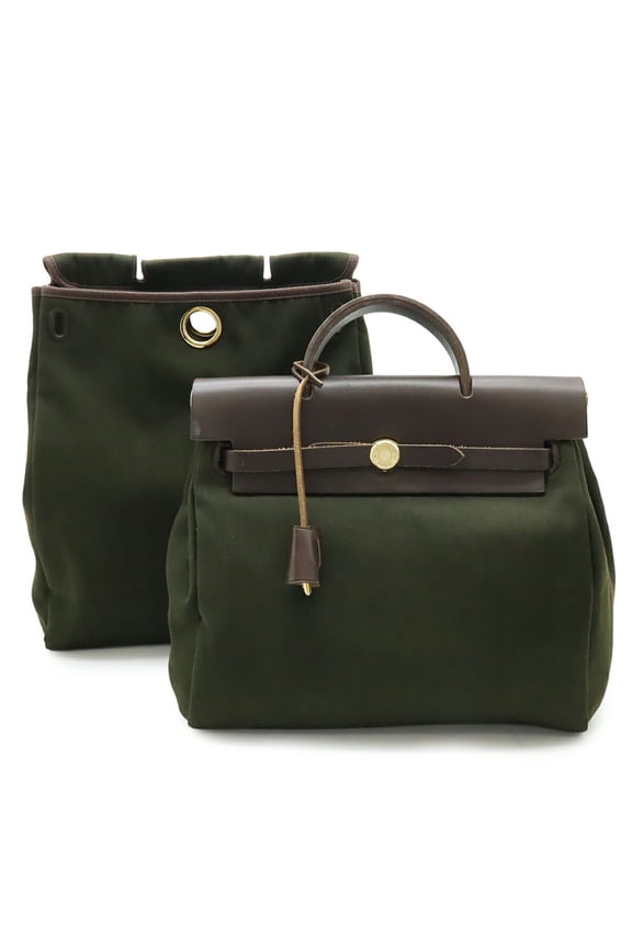 Pre-Owned HERMES Herms Airbag Ad PM Backpack/Handbag Fabric/Leather... (Good)