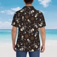 thumbnail image 4 of Honeii Pirate Skulls Print Men’s Hawaiian Shirt,Classic Button-Down Short Sleeve Shirt, for Beach, Vacation, and Outdoor Activities,X-Large, 4 of 7