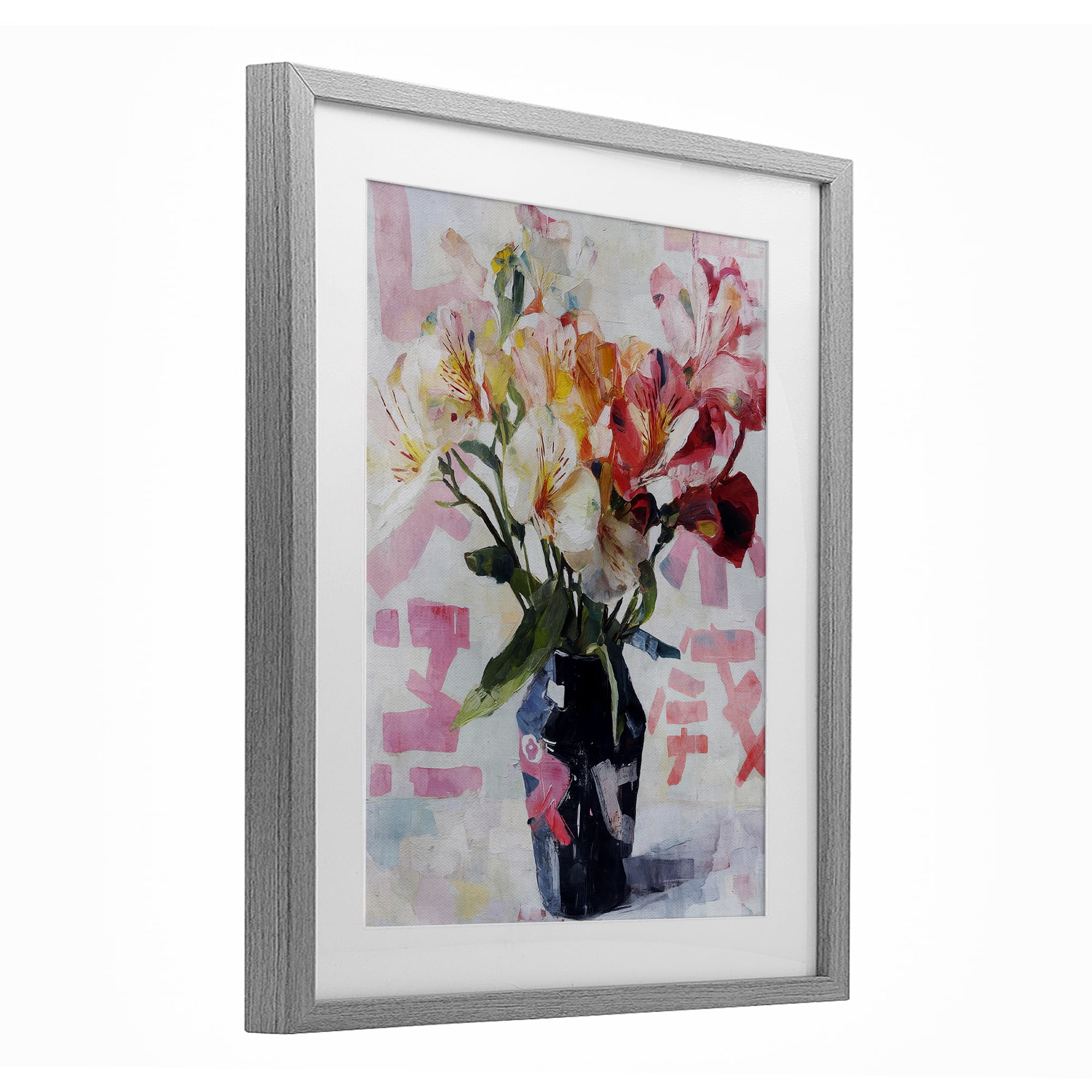 Stupell Industries Zen Blooms Bouquet Gray Framed Print Under Glass, design by Svetlana Aleynikova