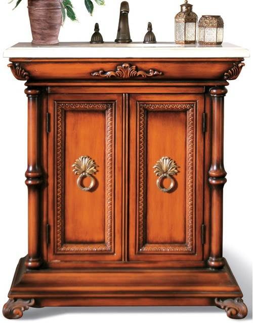 Single Bathroom Vanity in Golden Oak Finish - Walmart.com ...