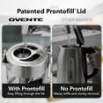 thumbnail image 3 of OVENTE Digital Glass Electric Tea Kettle 1.7L with Color-Changing LED Lights Temperature Control, Double-Wall Cool Touch, 4 Presets, Keep Warm, Tea Infuser & Boil-Dry Protection, Silver KGD913S, 3 of 10