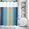 thumbnail image 2 of No Hook Shower Curtain, Blue Teal Ombre Shower Curtains for Bathroom with See Through Top Window, Modern Yellow Gradient Farmhouse Art Waterproof & Washable Bath Curtain Extra Long 72"x84", 2 of 9