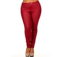 thumbnail image 4 of Womens Plus Size Cotton Jeans Look Skinny Jeggings Stretch Pants Burgundy XL New, 4 of 6