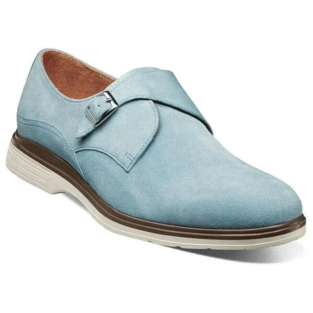 

Men s Stacy Adams Taylen Plain Toe Monk Strap Casual Shoes Light Blue 25589-459