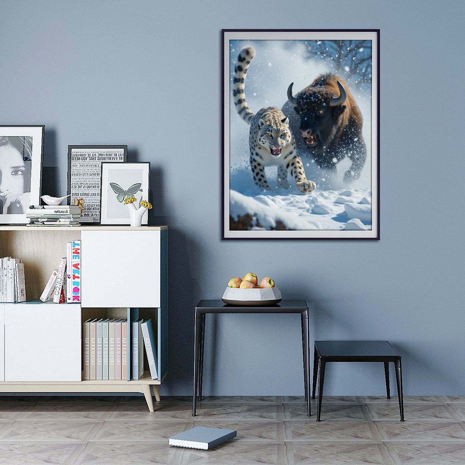 Diamond Art Kits for Adults - 5d Winter Wildlife Pursuit Diamond Painting for Adults, Diamond Art for Adults Beginners, Diamond Painting Kits for Adults for Home Wall Decor