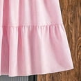 thumbnail image 5 of LEKWK Girls 2 Piece Midi Skirt Set Bow Short Sleeve Shirts and Elastic Waist Ruffle Tiered Skirt Casual Summer Outfit Teen Boho Floral Holiday Resort Wear, 5 of 7
