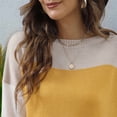 thumbnail image 6 of Women'S Oversized Colorblock Sweater - Crew Neck Rib-Knit Drop Shoulder Long Sleeve Pullover Top Yellow S, 6 of 8