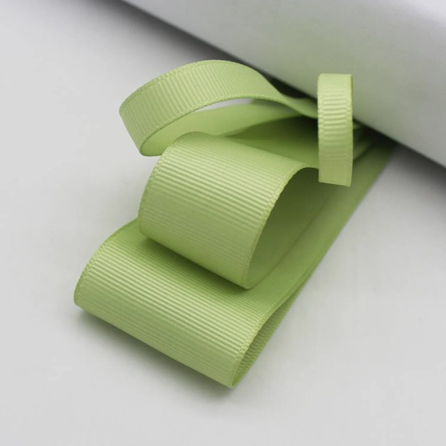 Cinta de grogrén de musgo verde para embalaje de regalo, decoración de fiesta de Navidad, lazos artesanales hechos a mano, 5 yardas/lote