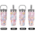 thumbnail image 5 of 30 oz Easter Bunny Travel Tumbler Gifts for Girls, Insulated Stainless Steel Cup with Handle, Purple Easter Egg Pattern, Vacuum Sealed (Purple), 5 of 6