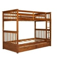 thumbnail image 4 of Twin-Over-Twin Bunk Bed with Ladders and Two Storage Drawers (Walnut), 4 of 13
