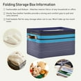 thumbnail image 6 of Coolnut Blue Gradient Stripe Large Square Storage Basket Bin with Handles 2PCS, Foldable Multi Functional Closet Storage Box Shelf Basket for Storing Toys, Books and Clothes Decor Gifts, 6 of 7