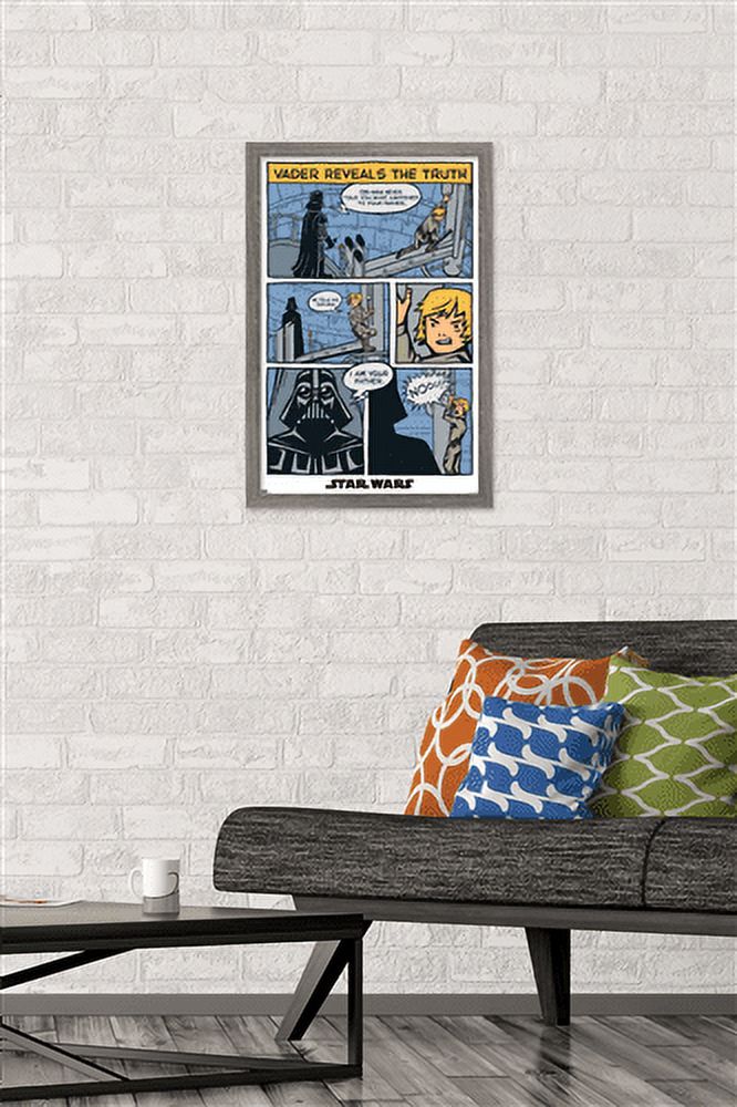 Star Wars: The Empire Strikes Back - Dual Panels Wall Poster, 14.725" x 22.375", Framed