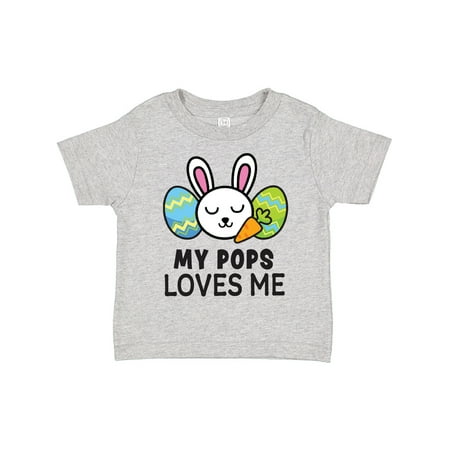 

Inktastic My Pops Loves Me with Bunny and Easter Eggs Gift Toddler Boy or Toddler Girl T-Shirt