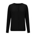 thumbnail image 4 of Cotton Sweaters for Women Button Down Cardigan Long Sleeve Crew Neck Soft Knit Blouses Casual Spring Fall Clothes (XL, Black), 4 of 7