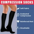 thumbnail image 6 of 4 Pairs Medical Sport Compression Socks for Women & Men - 15-20mmhg Graduated Knee-High Support Recovery Socks for Nurses, Medical, Running, Cycling, Athletic, 6 of 6