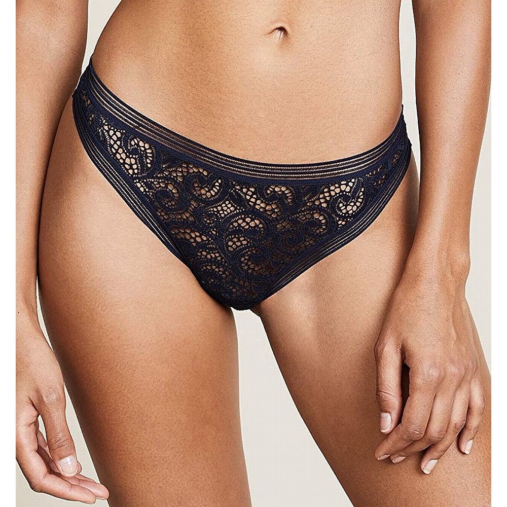Else Lingerie Women's Deep 6 Solid PaisleyLace Thong Pantie 8