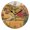 Black, variant on Countryside Scene Autumn Field Trees Cabins Round Wall Clock Silent Analog Battery Operated Gold Pointer Home Decor 9.84" Diameter