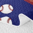 thumbnail image 5 of Erosebridal Cartoon Baseball Bat Twin Quilt Set for Boys Men, Sport Ball Print Twin Coverlet Set, 2pcs, 5 of 7